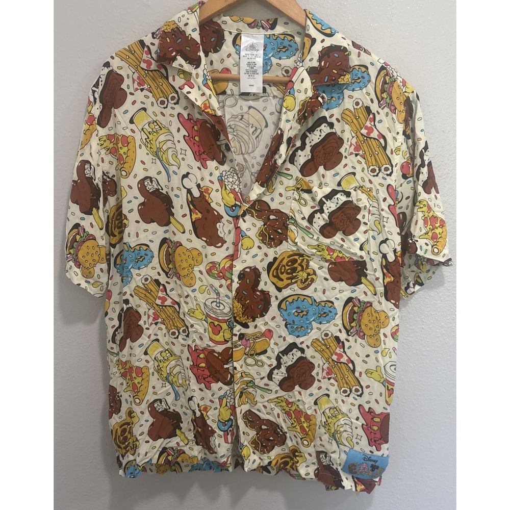Special Edition Disney Parks Disney Eats Mickey Snack Food Camp Shirt Large Food